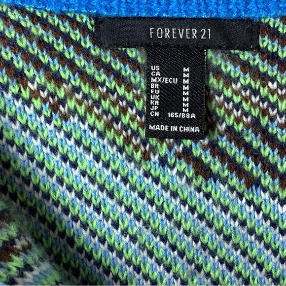 Forever 21 Intarsia Landscape Half-Zip Ski Sweater Double Lined Medium - Picture 9 of 9